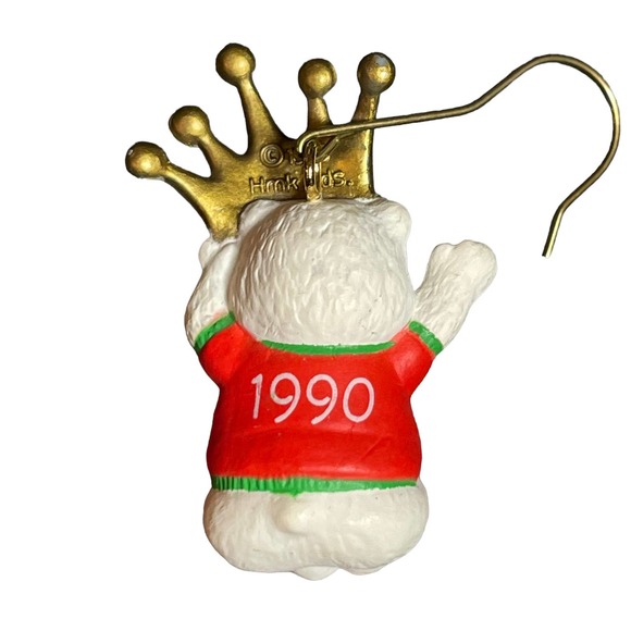 Vintage Hallmark Keepsake Ornament Collectors Club Mini 1990 Crown Prince Teddy - Picture 2 of 2